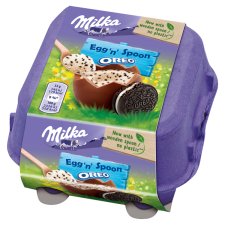 Milka Egg 'n' Spoon, čokoládové vajíčka s mliečnou náplňou a kúskami Oreo sušienok 128 g