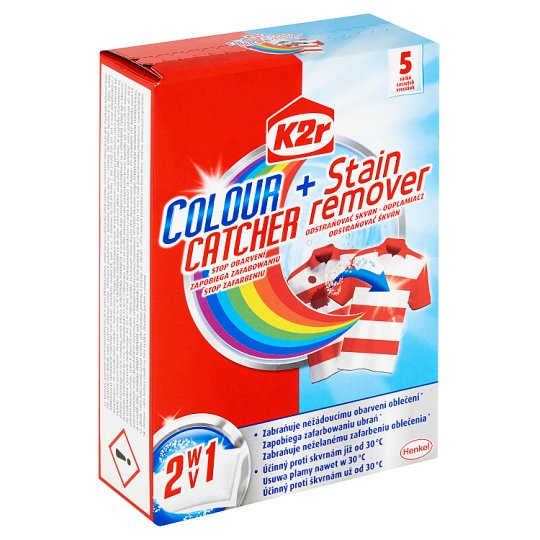 K2r 2v1 Colour Catcher + Stain Remover 5 vrecúšok 30 g Tesco Potraviny