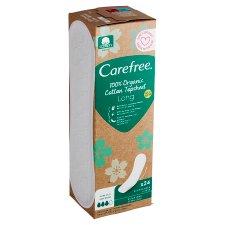 Carefree 100% Organic Cotton Topsheet Long slipové vložky 24 ks