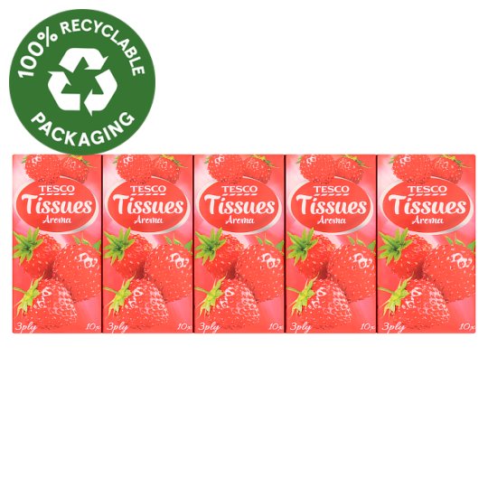 Tesco Papierové vreckovky parfumované 3-vrstvové 10 x 10 ks