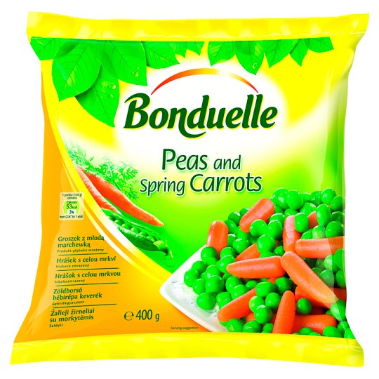 Bonduelle Hrášok s celou mrkvou hlbokozmrazený 400 g