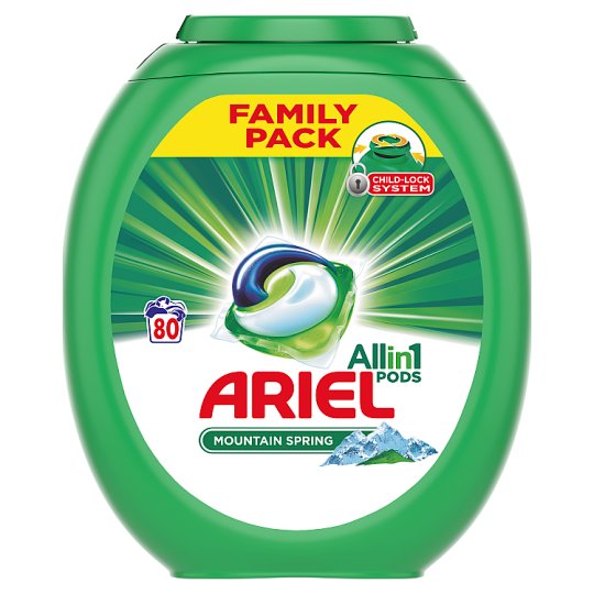 Ariel All In 1 Pods Mountain Spring, Gélové Kapsuly Na Pranie, 80 Praní