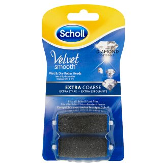 Scholl Velvet Smooth Rotačné hlavice extra drsné s diamantovými kryštálikmi 2 ks