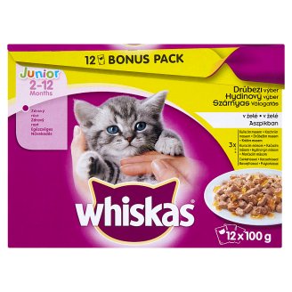 Whiskas Junior Hydinový výber v želé 12 x 100 g