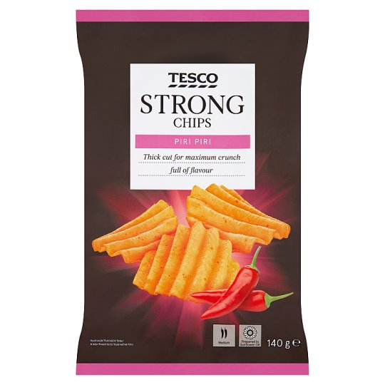 Tesco Strong Chips Piri Piri 140 g - Tesco Groceries