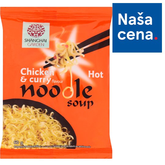 Shanghai Garden Pikantná rezancová polievka s kuracou a karí príchuťou instantná 60 g