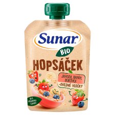 Sunar Organic Hopsáček Strawberry, Banana, Blueberry + Oatmeal 100 g