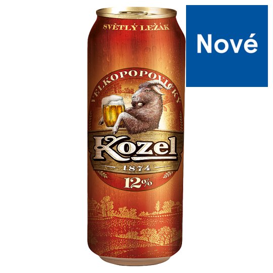 Velkopopovický Kozel 12 % premium pivo ležiak svetlý 500 ml