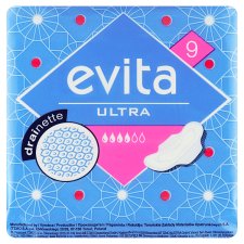 Evita Ultra Drainette Sanitary Pads with Side Wings 9 pcs