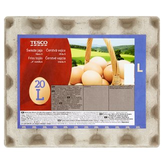 Tesco Čerstvé vajcia L 20 ks