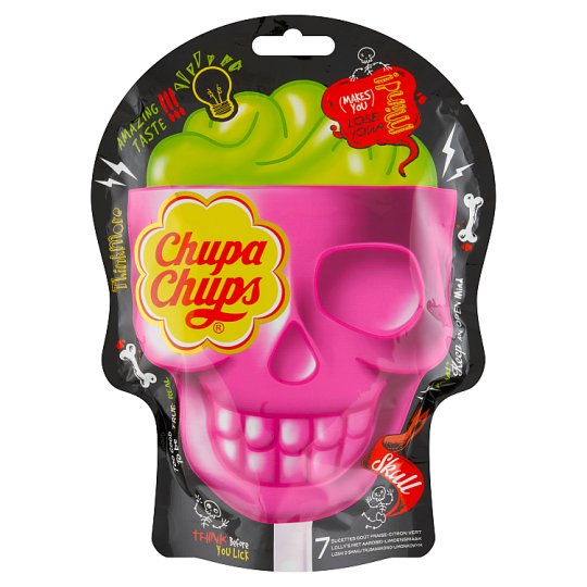 Chupa Chups 3D lízanka Skull Jahoda - Limeta 7 x 15 g