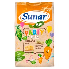 Sunar Organic Party Mix Carrot and Pea Crisps 45 g