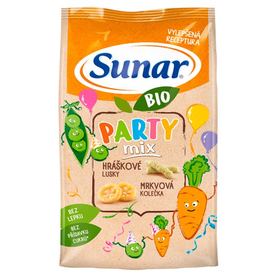 Sunar Organic Party Mix Carrot and Pea Crisps 45 g Tesco Groceries