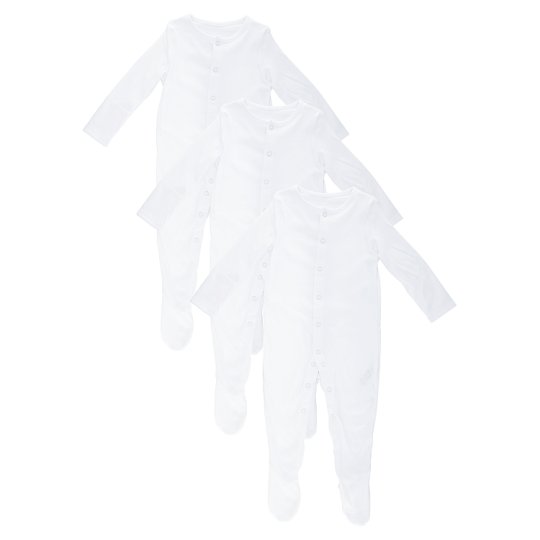 image 1 of F&F Baby Sleepsuit White, 3 Pack, Size 12-18 Months