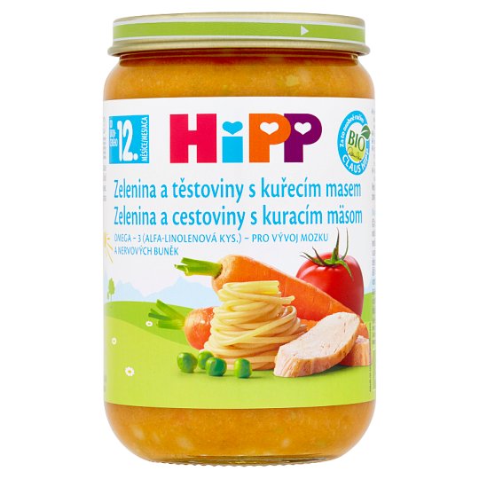 HiPP Bio zelenina a cestoviny s kuracím mäsom 220 g