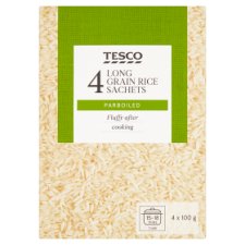 Tesco Long Grained Rice Sachets Parboiled 4 x 100 g