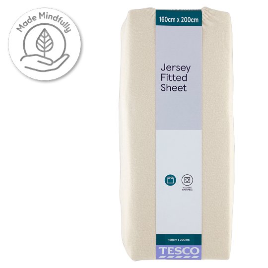 Tesco Jersey Fitted Sheet 160 cm x 200 cm Tesco Groceries