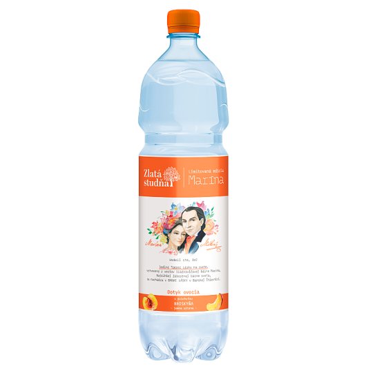 Zlatá Studňa Dotyk ovocia S príchuťou broskyňa jemne sýtená 1,5 l
