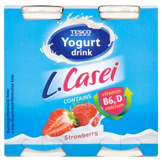 Tesco Jogurtový nápoj s jahodovou príchuťou a kultúrou L. paracasei 4 x 100 g