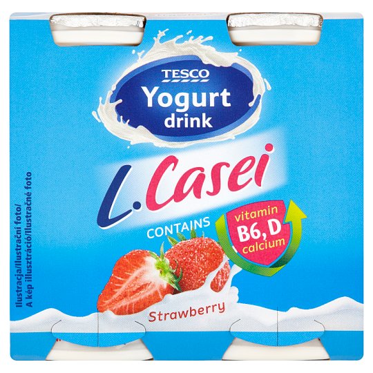Tesco Jogurtový nápoj s jahodovou príchuťou a kultúrou L. paracasei 4 x 100 g