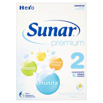 Sunar Premium 2 následná sušená mliečna dojčenská výživa 2 x 300 g