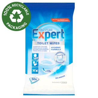 Go For Expert Sea Breeze vlhčené čistiace obrúsky na toaletu 50 ks