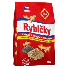 Vest Rybičky Crackers with Poppy and Sesame Seeds 100 g