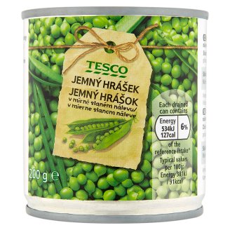 Tesco Jemný hrášok v mierne slanom náleve 200 g