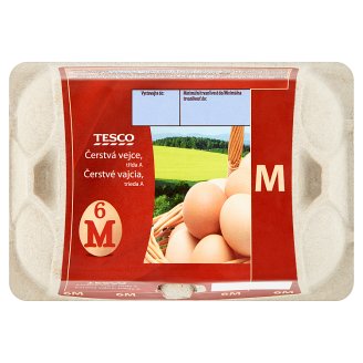 Tesco Čerstvé vajcia M 6 ks