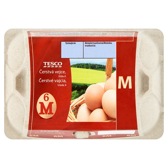 Tesco Čerstvé vajcia M 6 ks