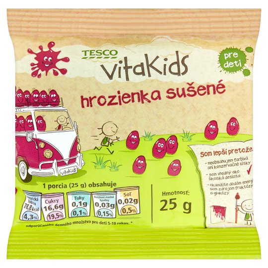 Tesco Vitakids Hrozienka sušené 25 g