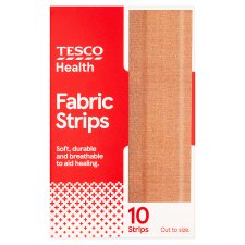 Tesco Fabric Dressing Strips 10 cm x 6 cm 10 pcs