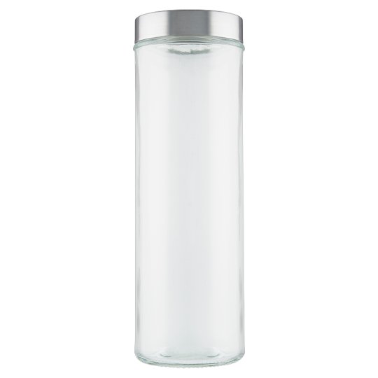 Tesco Round Storage Jar with Silver Lid 1.8 L Tesco Groceries