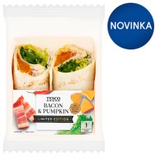 Tesco Wheat Tortilla with Baked Pumpkin and Bacon 167 g