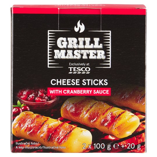 Tesco Grill Master Syrové tyčinky s brusnicovou omáčkou 2 x 100 g