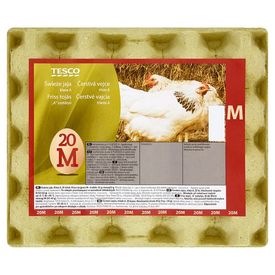 Tesco Čerstvé vajcia M 20 ks