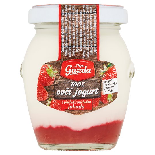 Gazda 100% ovčí jogurt s príchuťou jahoda 125 g