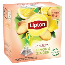 Lipton Lemon & Ginger aromatizovaný čaj so zázvorom a citrónovou kôrou 20 vrecúšok 40 g