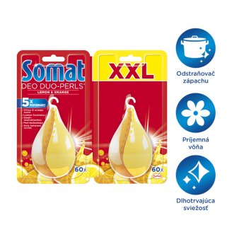 Somat Deo Duo-Perls osviežovač do umývačky riadu s citrónovou a pomarančovou vôňou 2 x 17 g