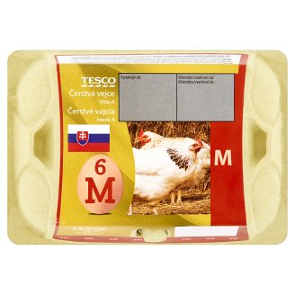 Tesco Čerstvé vajcia M 6 ks