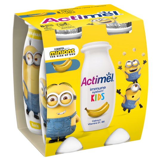 image 1 of Actimel Kids Yoghurt Milk with Vitamins Banana 4 x 100 g (400 g)