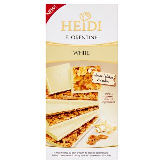 Heidi Florentine Biela čokoláda s vrstvou chrumkavého karamelu s mandľami 100 g