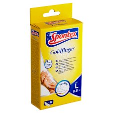 Spontex Goldfinger Natural Latex Gloves L 8-8 1/2 10 pcs