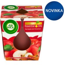 Air Wick Essential Oils Sviečka červené jablko a škorica 105 g