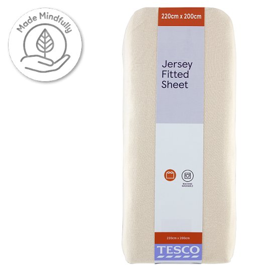 Tesco Jersey Fitted Sheet 220 cm x 200 cm Tesco Groceries