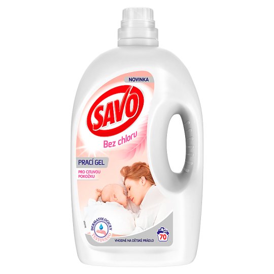 Savo Bez chlóru gél na pranie pre citlivú pokožku 70 praní 3,5 l