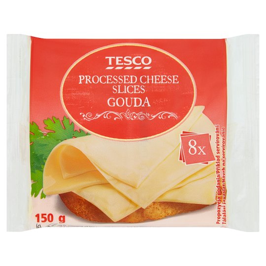 Tesco Tavený plátkový syr Gouda 8 x 18,75 g
