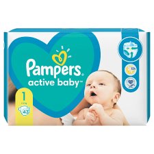 Pampers Active Baby Nappies Size 1 X43, 2kg-5kg