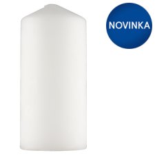 Tesco Medium Unfragranced Pillar White Decorative Candle