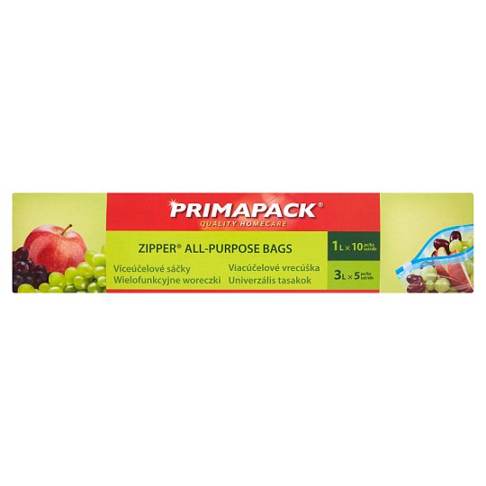 Primapack Zipper Viacúčelové vrecúška 1 l 10 ks + 3 l 5 ks